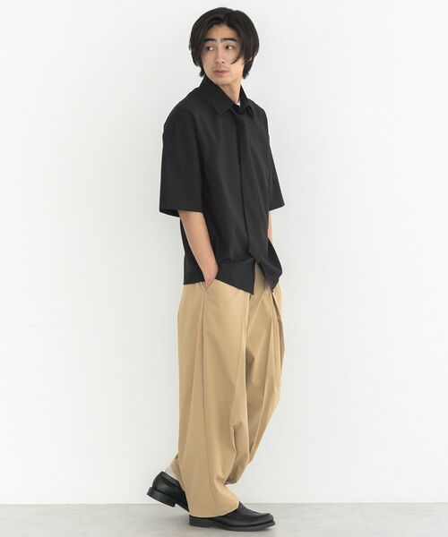 ATELIER BOZ タイ付き　半袖　ブラウス　シャツ　カーキ CRAFT STANDARD BOUTIQUE（クラフトスタンダードブティック）の「タイ