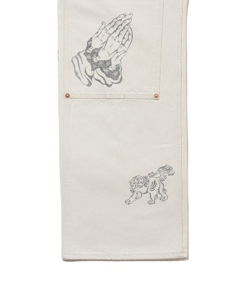 SUGARHILL（シュガーヒル）の「【SUGARHILL/シュガーヒル】TATTOO FLASH PRINT MODERN DENIM DOUBLE KNEE CUT（デニムパンツ・メンズ・クリーム・32inch/30 inch）」の6枚目の写真