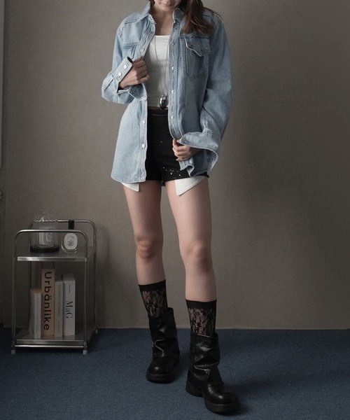 Ulysses（ユリシス）の「タンガリーデニムシャツジャケット（デニムジャケット・レディース・ブルー・F）」の2枚目の写真