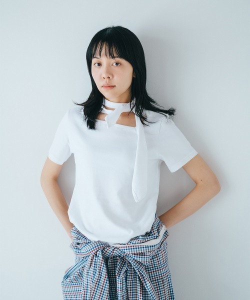 soduk(スドーク)の「ribbon t-shirt(Tシャツ/カットソー・レディース・ピンク/ブラック系/ホワイト・ONE SIZE)」の13枚目の写真