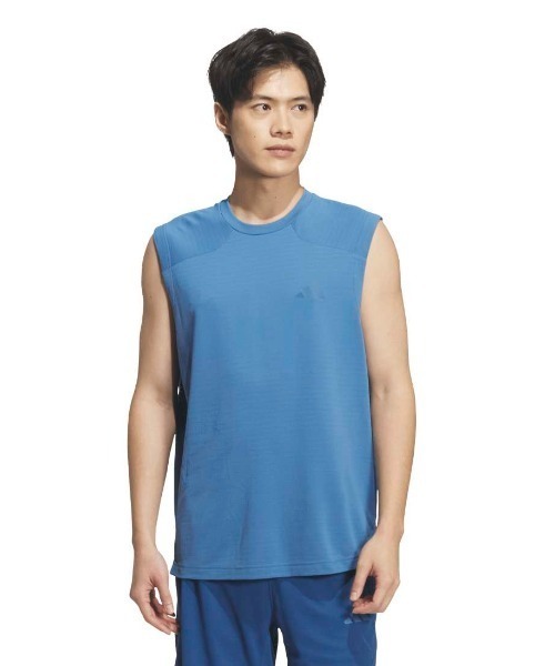 adidas（アディダス）の「アディダス adidas クール タッチ レギュラーフィット ステルス スリーバー ノースリーブ Tシャツ（Tシャツ/カットソー・メンズ・ブラック/ブルー/グリーン・S/M/L/LL/3L）」の3枚目の写真
