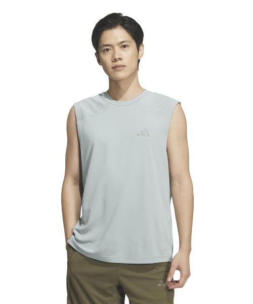 adidas（アディダス）の「アディダス adidas クール タッチ レギュラーフィット ステルス スリーバー ノースリーブ Tシャツ（Tシャツ/カットソー・メンズ・ブラック/ブルー/グリーン・S/M/L/LL/3L）」の2枚目の写真
