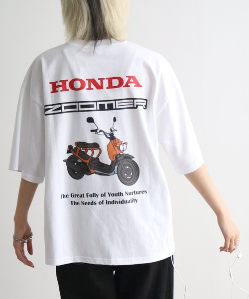 CORPUS　SELECT（コーパストーキョー）の「【Honda/ホンダ】アソート グラフィックプリント 半袖Tシャツ（Tシャツ/カットソー・メンズ・ホワイト系/ホワイト系1/ホワイト系2/ネイビー系3/ホワイト系3/ブラック系2/ネイビー系/ネイビー系2/ブラック系/ブラック系1/ネイビー系1/ブラック系3・M/L/LL）」の4枚目の写真