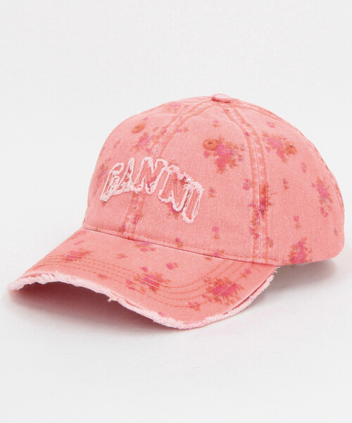 Firsthand(ファーストハンド)の「GANNI/ガニー Washed Cotton Print Canvas Cap / B3020171 / プリント キャンバス ロゴキャップ(ハット・レディース・レモンイエロー/ピンク/ブラウン・ONE SIZE)」の3枚目の写真