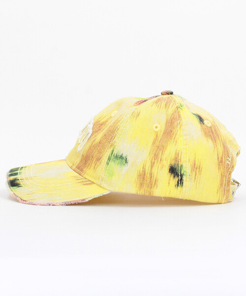 Firsthand(ファーストハンド)の「GANNI/ガニー Washed Cotton Print Canvas Cap / B3020171 / プリント キャンバス ロゴキャップ(ハット・レディース・レモンイエロー/ピンク/ブラウン・ONE SIZE)」の4枚目の写真