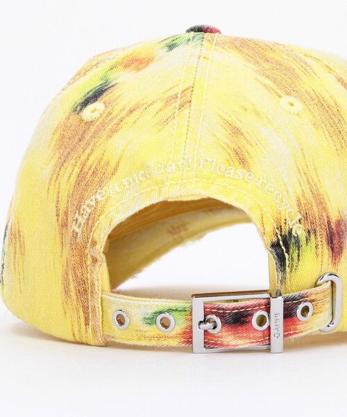 Firsthand(ファーストハンド)の「GANNI/ガニー Washed Cotton Print Canvas Cap / B3020171 / プリント キャンバス ロゴキャップ(ハット・レディース・レモンイエロー/ピンク/ブラウン・ONE SIZE)」の6枚目の写真