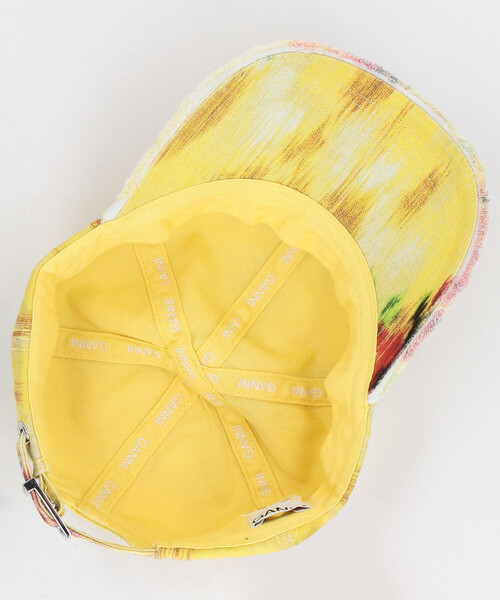 Firsthand(ファーストハンド)の「GANNI/ガニー Washed Cotton Print Canvas Cap / B3020171 / プリント キャンバス ロゴキャップ(ハット・レディース・レモンイエロー/ピンク/ブラウン・ONE SIZE)」の9枚目の写真