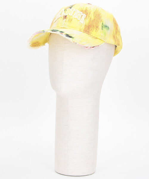 Firsthand(ファーストハンド)の「GANNI/ガニー Washed Cotton Print Canvas Cap / B3020171 / プリント キャンバス ロゴキャップ(ハット・レディース・レモンイエロー/ピンク/ブラウン・ONE SIZE)」の11枚目の写真