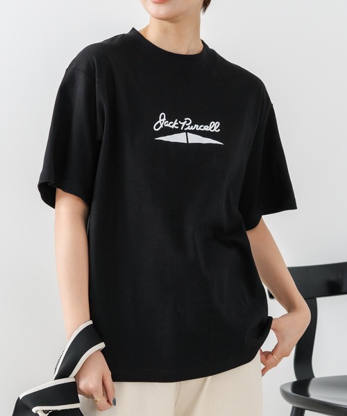 CONVERSE(コンバース)の「【CONVERSE/コンバース】JACK PURCELL プリントTシャツ 綿100% ジャックパーセル アメカジ ストリート カジュアル シンプル ブランドアイコン 白 黒(Tシャツ/カットソー・レディース・ホワイト系その他2/ブラック系その他2/ホワイト系その他/ブラック系その他・MEDIUM/LARGE)」の3枚目の写真