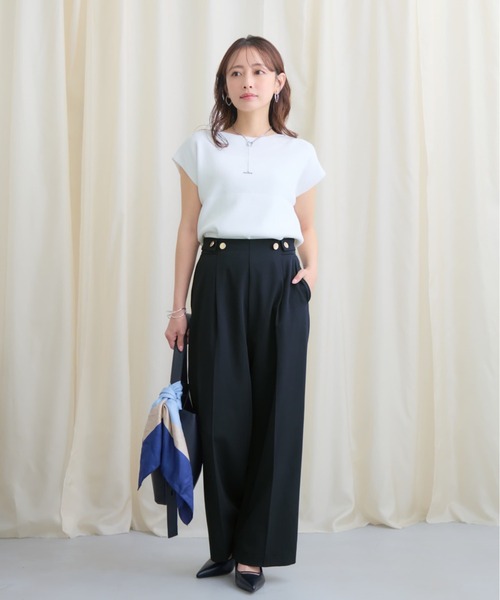 COHINA(コヒナ)の「【接触冷感・UVカット】2wayフレンチニット 【低身長・小柄女性】(ニット/セーター・レディース・グリーン/レッド/ホワイト/ネイビー・ONE SIZE)」の8枚目の写真