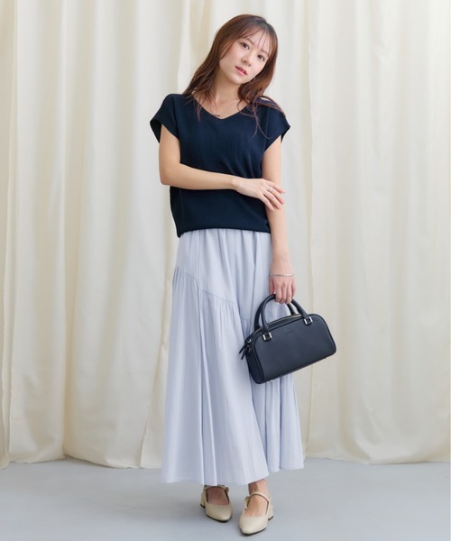 COHINA(コヒナ)の「【接触冷感・UVカット】2wayフレンチニット 【低身長・小柄女性】(ニット/セーター・レディース・グリーン/レッド/ホワイト/ネイビー・ONE SIZE)」の12枚目の写真