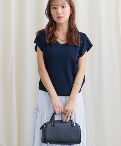 COHINA(コヒナ)の「【接触冷感・UVカット】2wayフレンチニット 【低身長・小柄女性】(ニット/セーター・レディース・グリーン/レッド/ホワイト/ネイビー・ONE SIZE)」の10枚目の写真