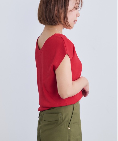 COHINA(コヒナ)の「【接触冷感・UVカット】2wayフレンチニット 【低身長・小柄女性】(ニット/セーター・レディース・グリーン/レッド/ホワイト/ネイビー・ONE SIZE)」の20枚目の写真
