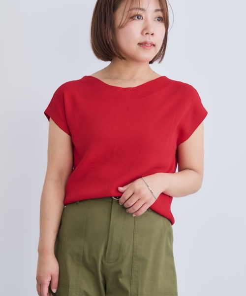 COHINA(コヒナ)の「【接触冷感・UVカット】2wayフレンチニット 【低身長・小柄女性】(ニット/セーター・レディース・グリーン/レッド/ホワイト/ネイビー・ONE SIZE)」の19枚目の写真
