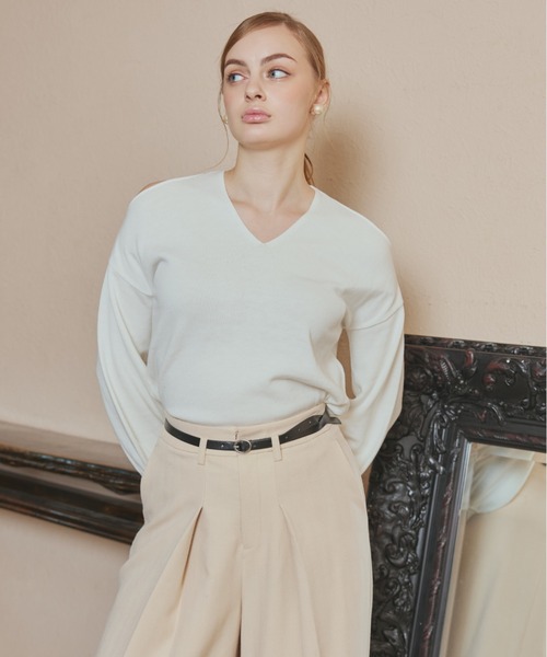 ORGUE（オルグ）の「Twist high neck knit/ツイストハイネックニット（ニット/セーター・レディース・アイボリー/ブラック/ベージュ・FREE）」の12枚目の写真