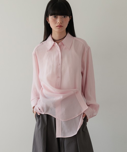 TENTO（テント）の「2WAYシアーシャツ（シャツ/ブラウス・レディース・イエロー/ライトピンク/グリーン/ライトブルー/ホワイト/ライトグリーン・FREE）」の19枚目の写真