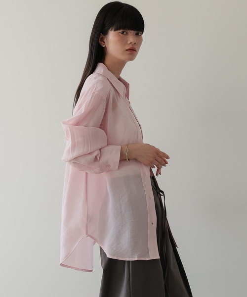 TENTO（テント）の「2WAYシアーシャツ（シャツ/ブラウス・レディース・イエロー/ライトピンク/グリーン/ライトブルー/ホワイト/ライトグリーン・FREE）」の21枚目の写真