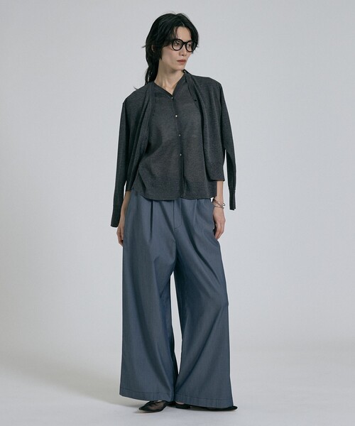 qualite(カリテ)の「【昨年大人気アイテム!新色追加】ラメニットカーディガン シアー 春服 夏服 オフィスカジュアル 羽織り(カーディガン/ボレロ・レディース・チャコールグレー/シルバー/その他/ブラウン・フリー)」の8枚目の写真