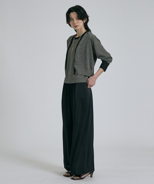 qualite(カリテ)の「【昨年大人気アイテム!新色追加】ラメニットカーディガン シアー 春服 夏服 オフィスカジュアル 羽織り(カーディガン/ボレロ・レディース・チャコールグレー/シルバー/その他/ブラウン・フリー)」の12枚目の写真