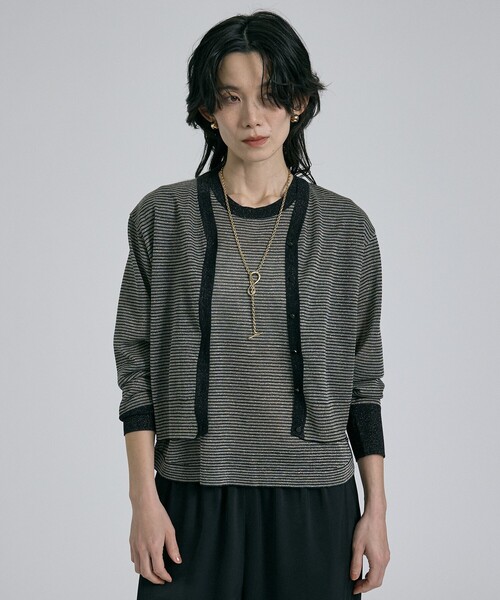 qualite(カリテ)の「【昨年大人気アイテム!新色追加】ラメニットカーディガン シアー 春服 夏服 オフィスカジュアル 羽織り(カーディガン/ボレロ・レディース・チャコールグレー/シルバー/その他/ブラウン・フリー)」の19枚目の写真