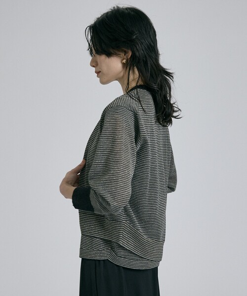 qualite(カリテ)の「【昨年大人気アイテム!新色追加】ラメニットカーディガン シアー 春服 夏服 オフィスカジュアル 羽織り(カーディガン/ボレロ・レディース・チャコールグレー/シルバー/その他/ブラウン・フリー)」の20枚目の写真