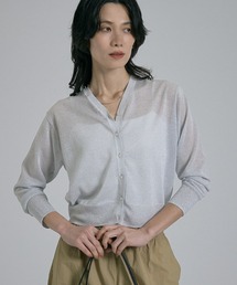 qualite | 【昨年大人気アイテム！新色追加】ラメニットカーディガン　シアー　春服　夏服　オフィスカジュアル　羽織り(カーディガン/ボレロ)