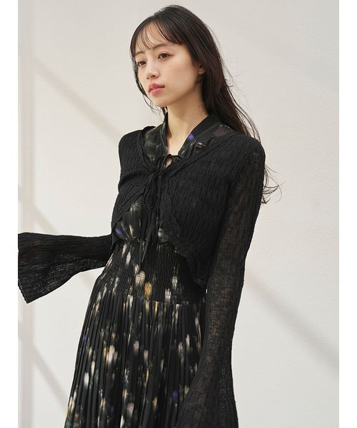 SNIDEL（スナイデル）の「レーストリムクロップドカーディガン（カーディガン/ボレロ・レディース・イエロー/ピンク/アイボリー/ブラック・F）」の15枚目の写真