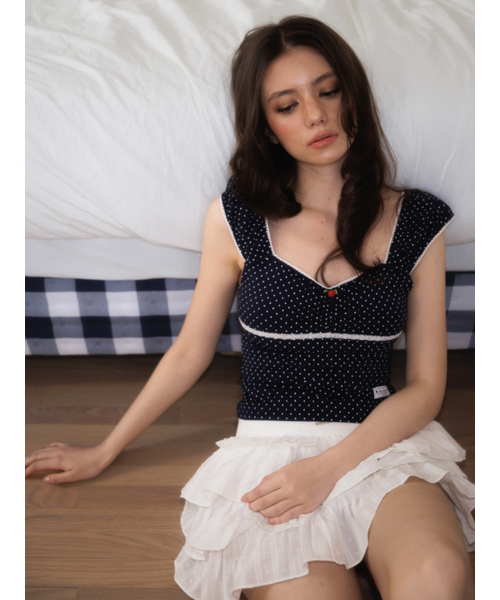 ROSEFRANTZ（ロゼフランツ）の「Rose Dot Shirring sleeveless [Navy]（Tシャツ/カットソー・レディース・ネイビー・OS）」の11枚目の写真