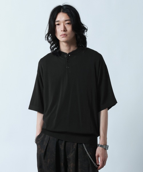 ニット/セーター agawd Henry Neck Knit OP   aries mirage Aries woolen jumper Pegasus Knit men's violet color AR2004002 at