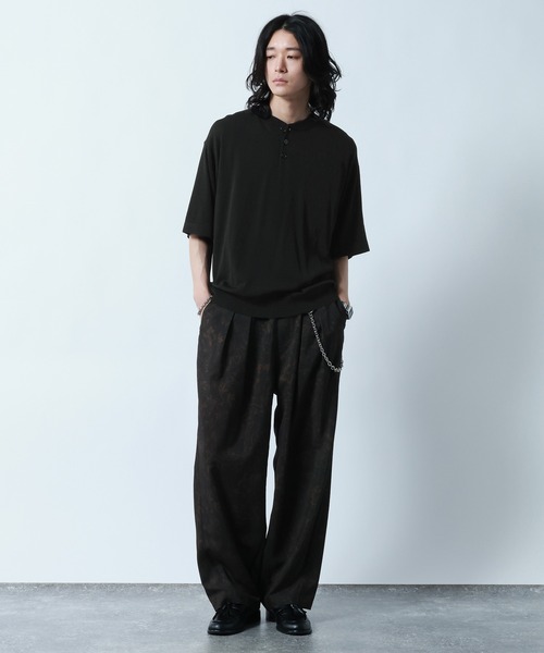 RAGEBLUE(レイジブルー)の「<COOL FEELING>Henry neck Highgauge Knitヘンリーネック/ハイゲージニット(ニット/セーター・メンズ・ダークブラウン/ダークグレー/ブラック・LARGE/MEDIUM)」の4枚目の写真