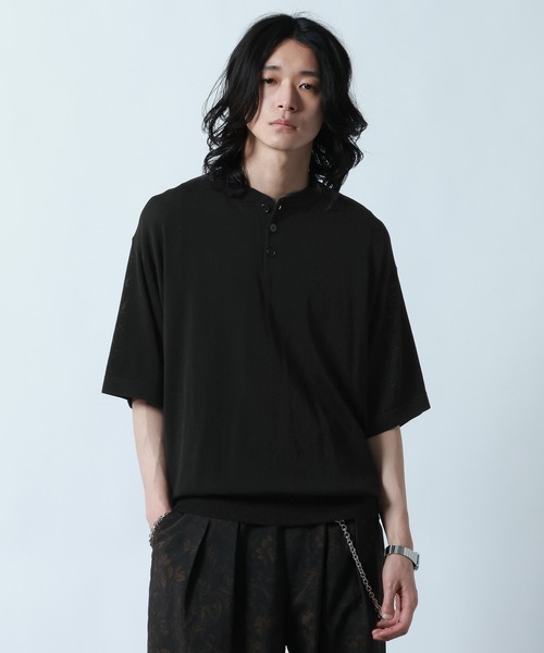 RAGEBLUE(レイジブルー)の「<COOL FEELING>Henry neck Highgauge Knitヘンリーネック/ハイゲージニット(ニット/セーター・メンズ・ダークブラウン/ダークグレー/ブラック・LARGE/MEDIUM)」の10枚目の写真