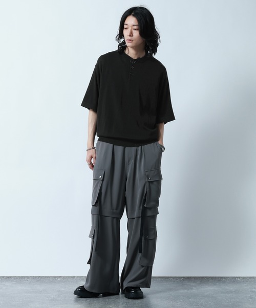 RAGEBLUE(レイジブルー)の「<COOL FEELING>Henry neck Highgauge Knitヘンリーネック/ハイゲージニット(ニット/セーター・メンズ・ダークブラウン/ダークグレー/ブラック・LARGE/MEDIUM)」の12枚目の写真