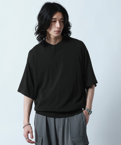RAGEBLUE(レイジブルー)の「<COOL FEELING>Henry neck Highgauge Knitヘンリーネック/ハイゲージニット(ニット/セーター・メンズ・ダークブラウン/ダークグレー/ブラック・LARGE/MEDIUM)」の13枚目の写真