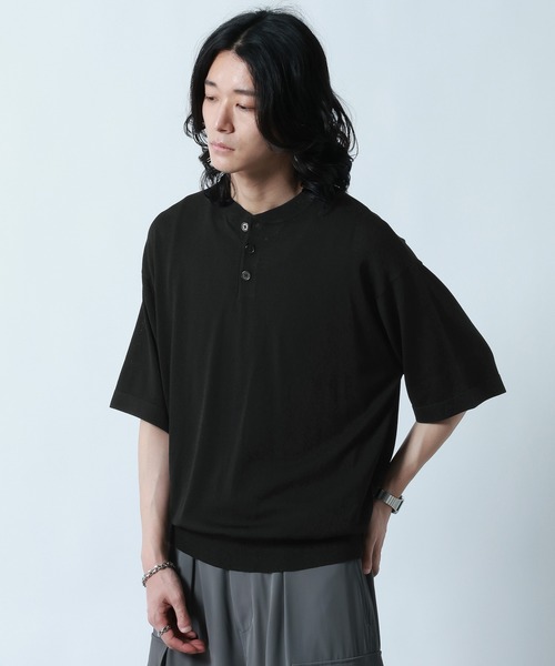 RAGEBLUE(レイジブルー)の「<COOL FEELING>Henry neck Highgauge Knitヘンリーネック/ハイゲージニット(ニット/セーター・メンズ・ダークブラウン/ダークグレー/ブラック・LARGE/MEDIUM)」の14枚目の写真