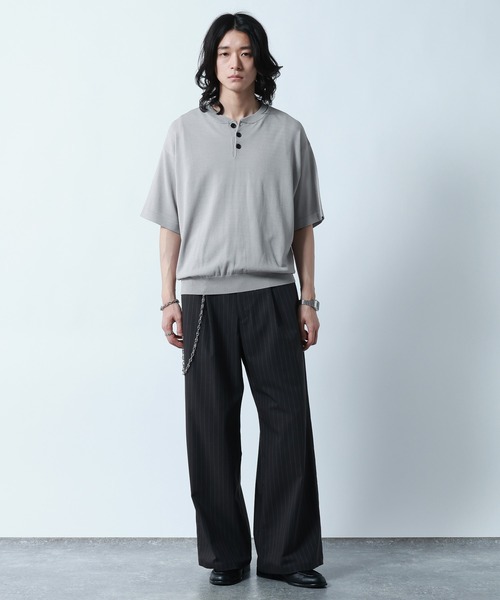 RAGEBLUE(レイジブルー)の「<COOL FEELING>Henry neck Highgauge Knitヘンリーネック/ハイゲージニット(ニット/セーター・メンズ・ダークブラウン/ダークグレー/ブラック・LARGE/MEDIUM)」の18枚目の写真