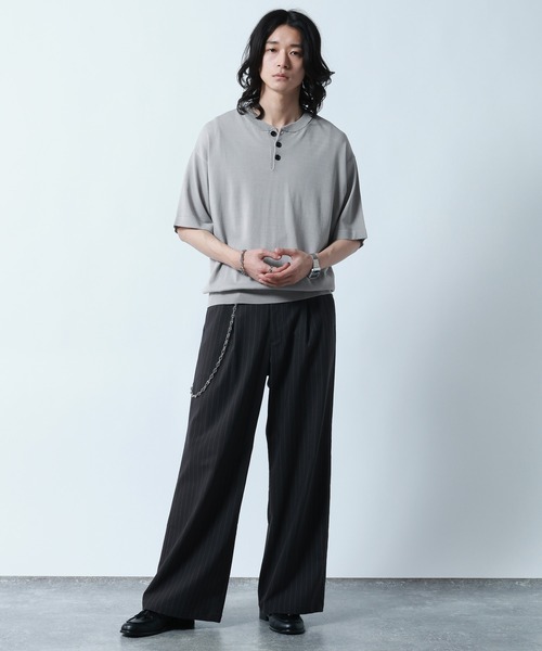 RAGEBLUE(レイジブルー)の「<COOL FEELING>Henry neck Highgauge Knitヘンリーネック/ハイゲージニット(ニット/セーター・メンズ・ダークブラウン/ダークグレー/ブラック・LARGE/MEDIUM)」の19枚目の写真