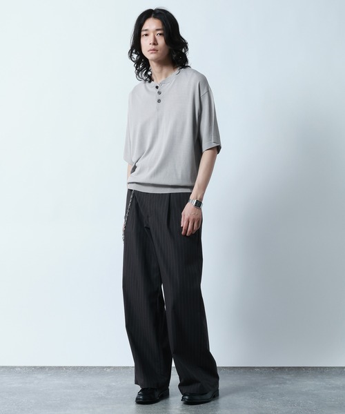 RAGEBLUE(レイジブルー)の「<COOL FEELING>Henry neck Highgauge Knitヘンリーネック/ハイゲージニット(ニット/セーター・メンズ・ダークブラウン/ダークグレー/ブラック・LARGE/MEDIUM)」の20枚目の写真