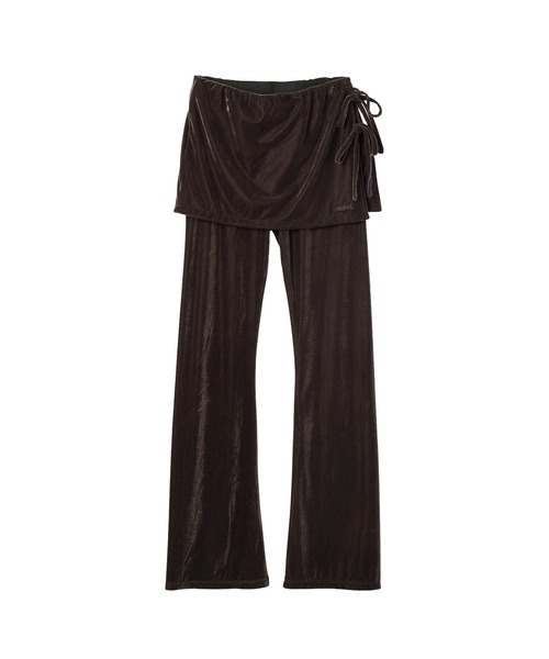 X-girl(エックスガール)の「LAYERED STYLE VELOUR PANTS(その他パンツ・レディース・ブラック/ブラウン・S/M)」の2枚目の写真