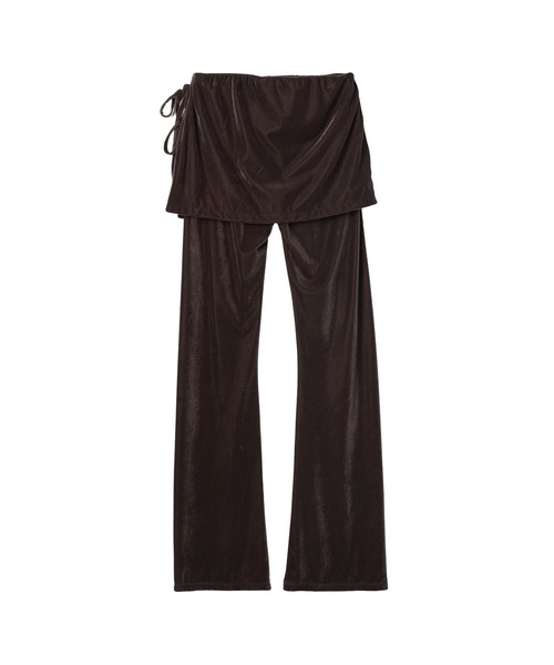 X-girl(エックスガール)の「LAYERED STYLE VELOUR PANTS(その他パンツ・レディース・ブラック/ブラウン・S/M)」の12枚目の写真