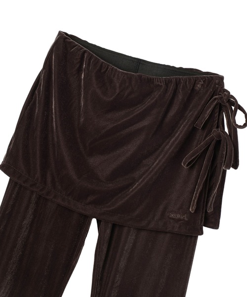 X-girl(エックスガール)の「LAYERED STYLE VELOUR PANTS(その他パンツ・レディース・ブラック/ブラウン・S/M)」の13枚目の写真