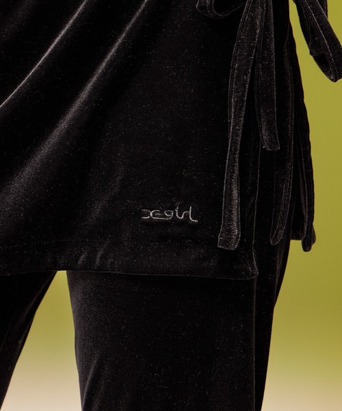 X-girl(エックスガール)の「LAYERED STYLE VELOUR PANTS(その他パンツ・レディース・ブラック/ブラウン・S/M)」の8枚目の写真