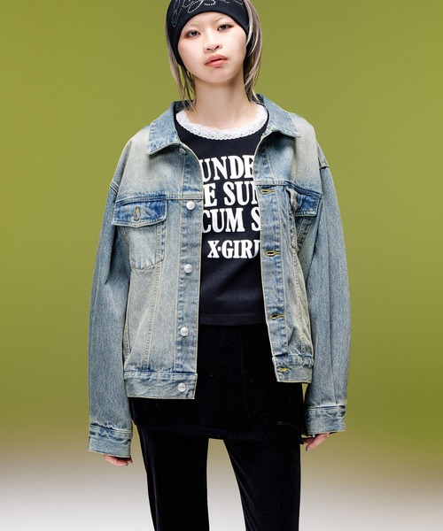 X-girl(エックスガール)の「LAYERED STYLE VELOUR PANTS(その他パンツ・レディース・ブラック/ブラウン・S/M)」の9枚目の写真