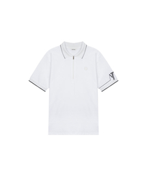 NITINA（ニティナ）の「エッセンシャルジップアップ半袖TシャツWH (MAN)（Tシャツ/カットソー）」