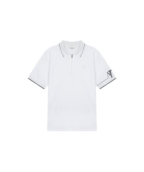 NITINA(ニティナ)の「エッセンシャルジップアップ半袖TシャツWH (MAN)(Tシャツ/カットソー・メンズ・ホワイト・LARGE/X-LARGE)」の1枚目の写真