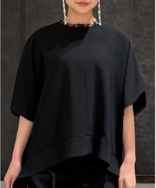 ADORE（アドーア）の「◆ドライタッチジョーゼットブラウス（シャツ/ブラウス・レディース・ブラック/ホワイト/ベージュ・38）」の21枚目の写真