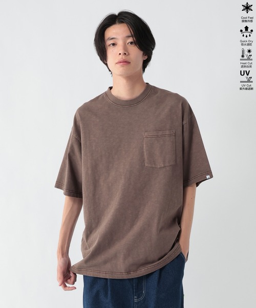 GEORGE'S(ジョージズ)の「<接触冷感・吸水速乾・UVカット・遮熱>ピグメント ファンクションTシャツ(Tシャツ/カットソー・メンズ・サックスブルー/ブラウン/スミクロ・LARGE/MEDIUM)」の2枚目の写真