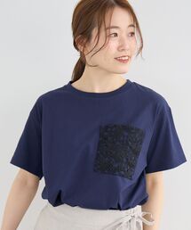 レースポケットデザインTシャツ
