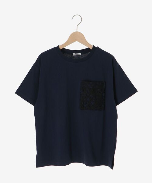 le.coeur blanc(ルクールブラン)の「レースポケットデザインTシャツ(Tシャツ/カットソー・レディース・ネイビー/オフホワイト・38)」の7枚目の写真
