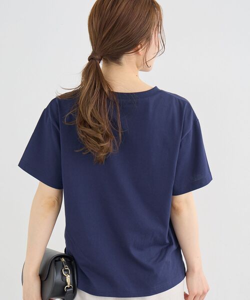 le.coeur blanc(ルクールブラン)の「レースポケットデザインTシャツ(Tシャツ/カットソー・レディース・ネイビー/オフホワイト・38)」の9枚目の写真