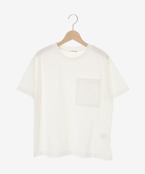 le.coeur blanc(ルクールブラン)の「レースポケットデザインTシャツ(Tシャツ/カットソー・レディース・ネイビー/オフホワイト・38)」の15枚目の写真